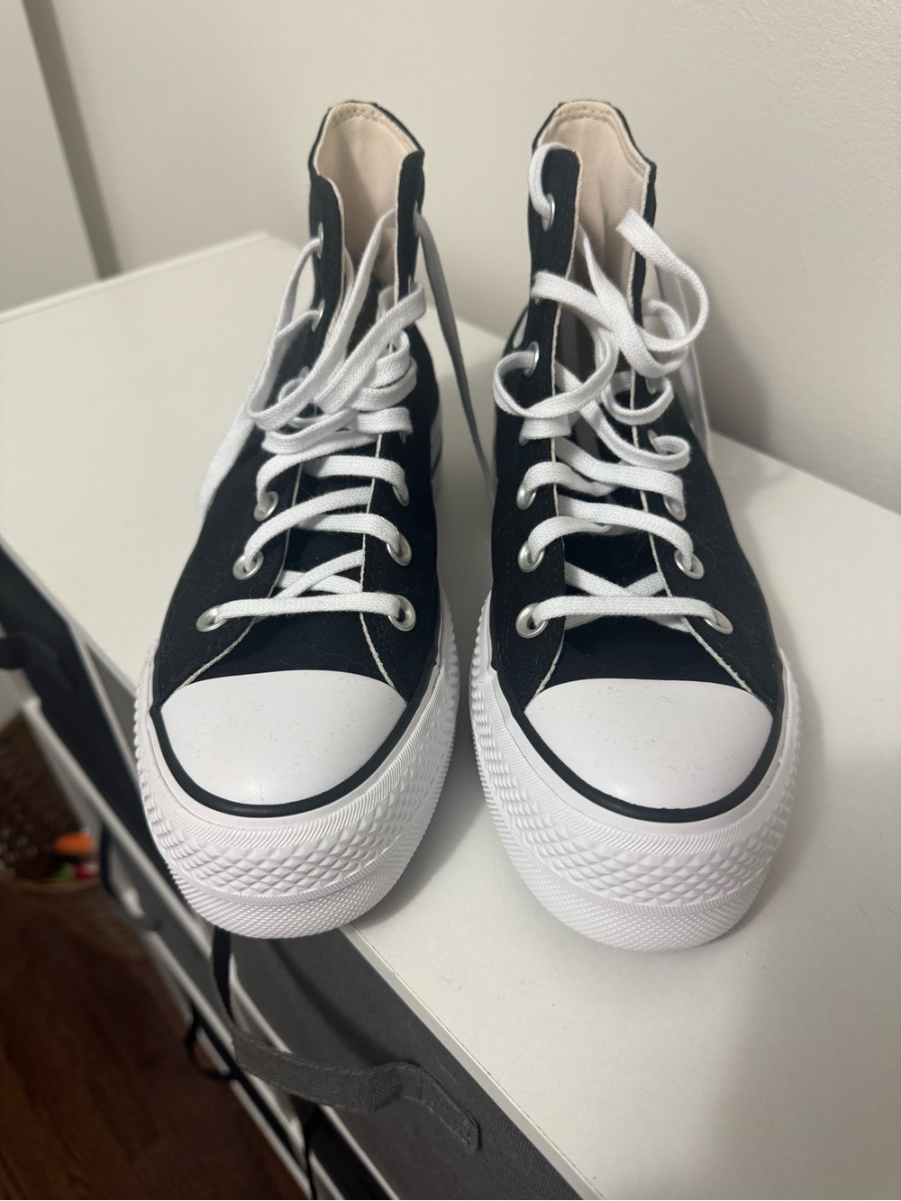 Converse Kids Black and White High-Top Canvas Sneakers